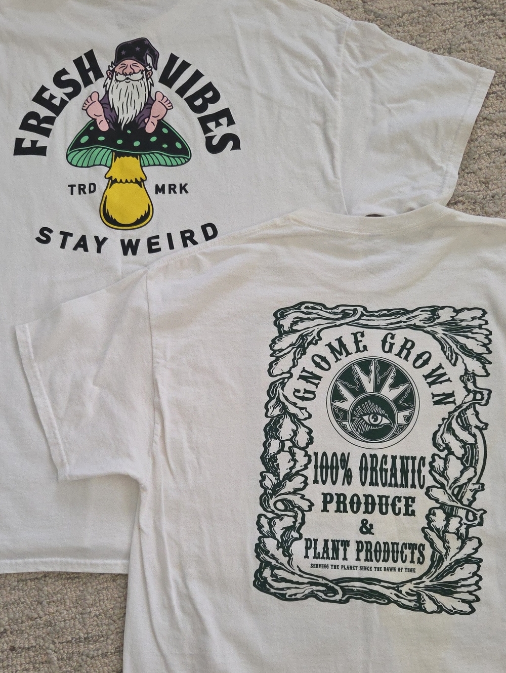 Fresh Vibes Stay Weird Graphic Tee/Gnome Grown Bundle Of 2